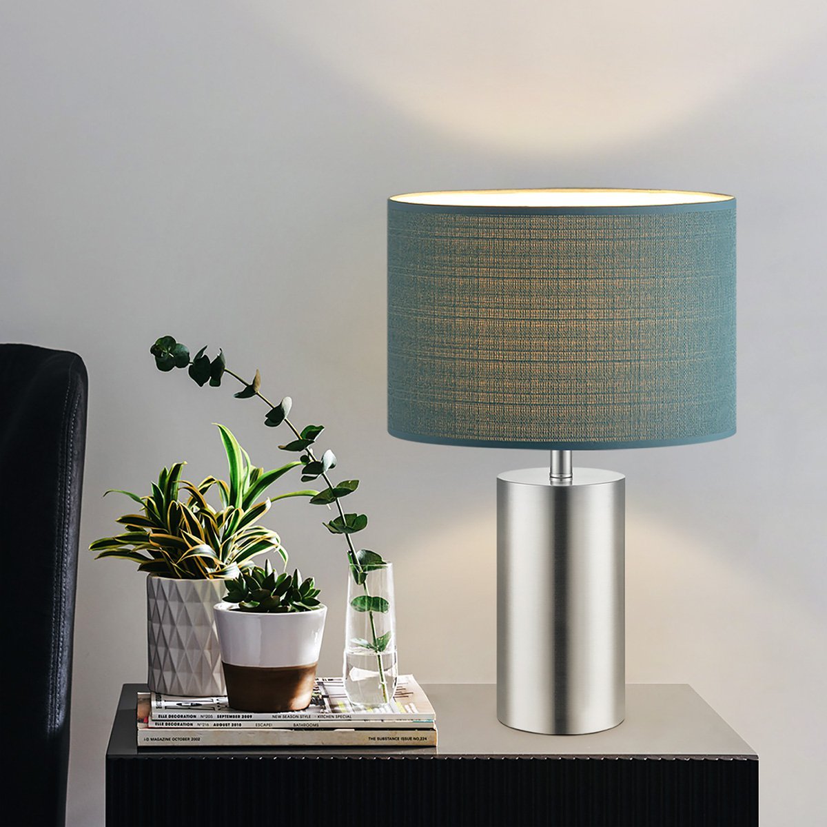 Home Sweet Home Lampshade Canvas petrol - W:40xD:40xH:22cm