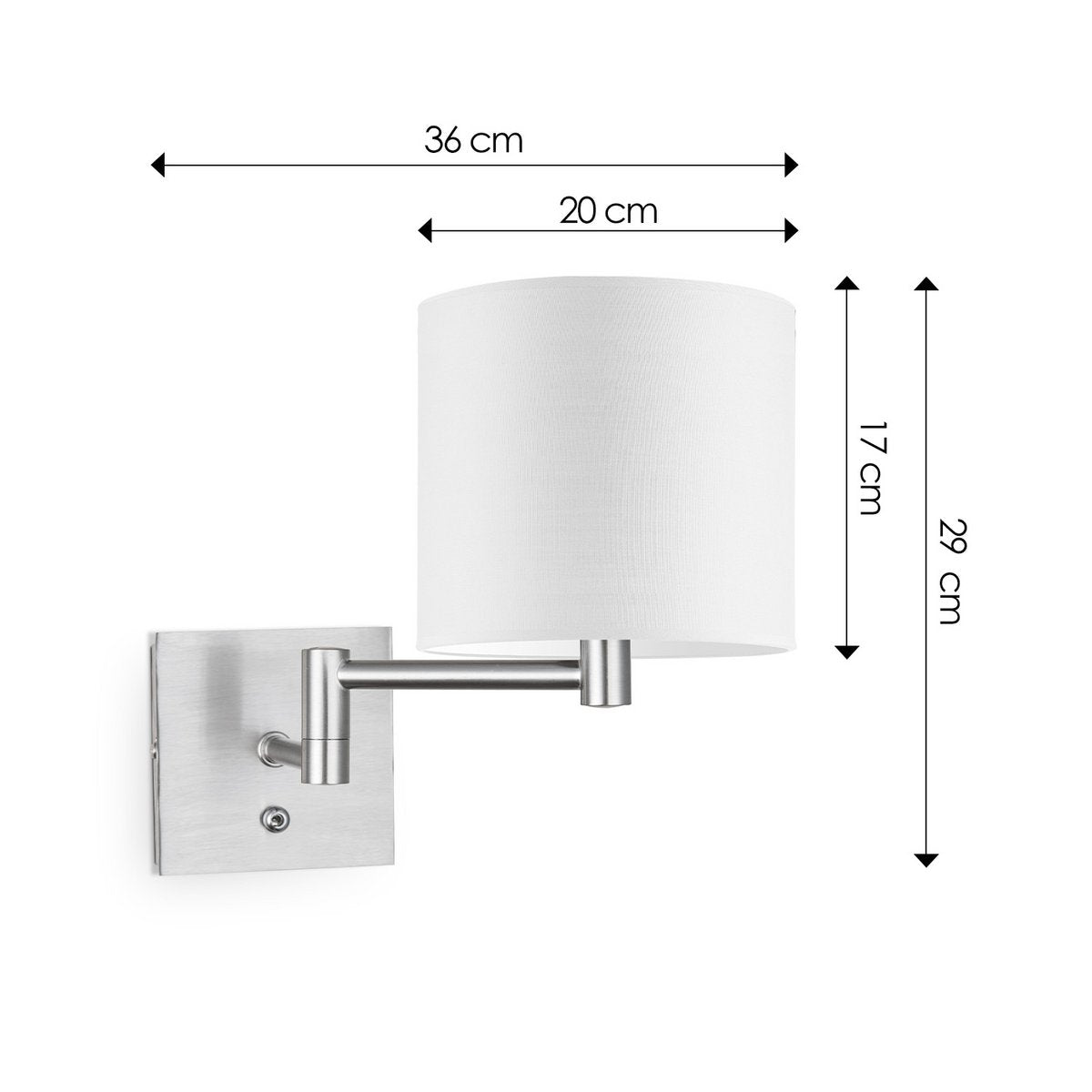 Home Sweet Home Wall Lamp - Swing, E27, white Lampshade 20x17cm