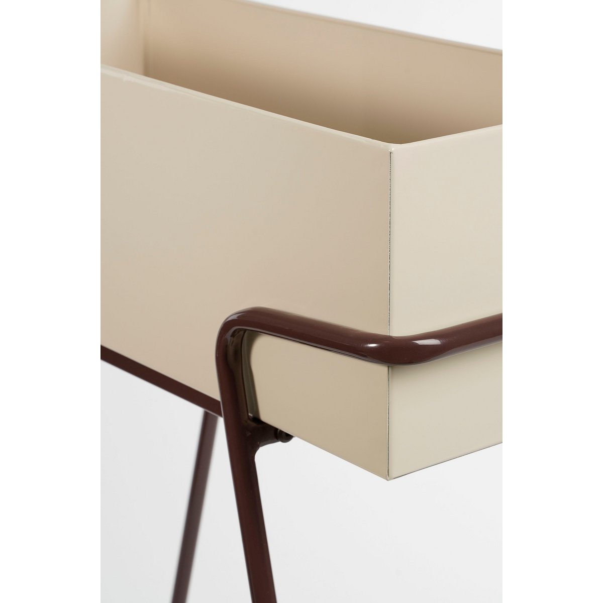 Planter on Legs - Set of 2 - L54 x W23 x H70 cm - Metal - Dark Brown/Beige