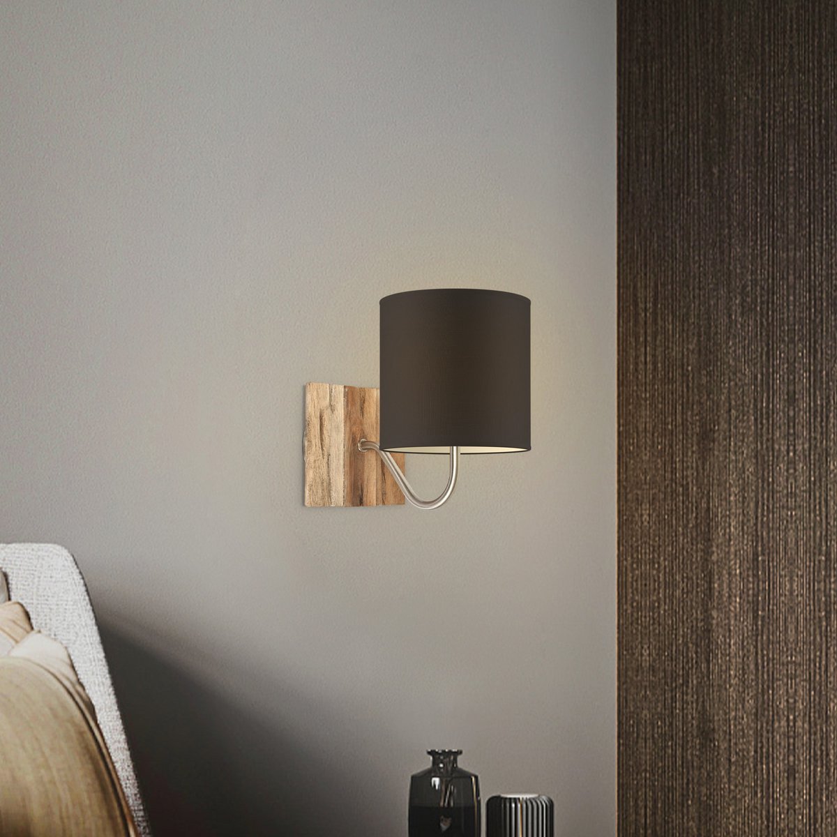 Home Sweet Home Wall Lamp - Drift E27 Lampshade chocolate 16cm