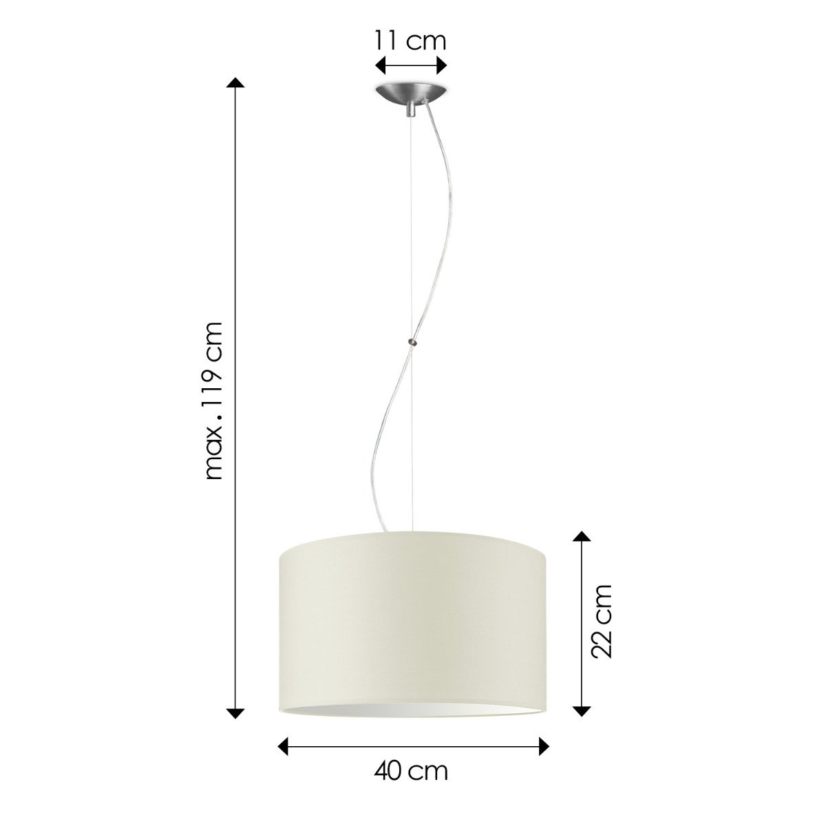 Home Sweet Home hanging lamp Deluxe with lampshade, E27, warm white, 40cm