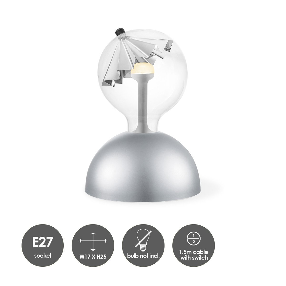 Home Sweet Home Hanging Lamp Move Me - Bumb Umbrella 5.5W 2700K silver-white