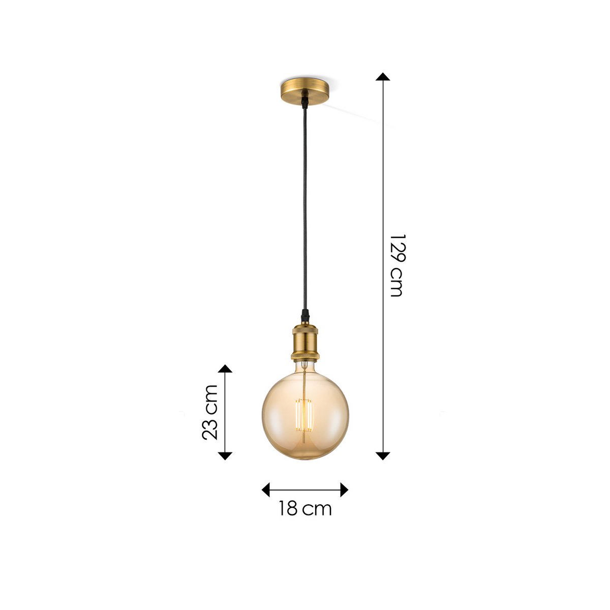 Home Sweet Home hanging lamp vintage Globe - G180 - dimmable E27 amber