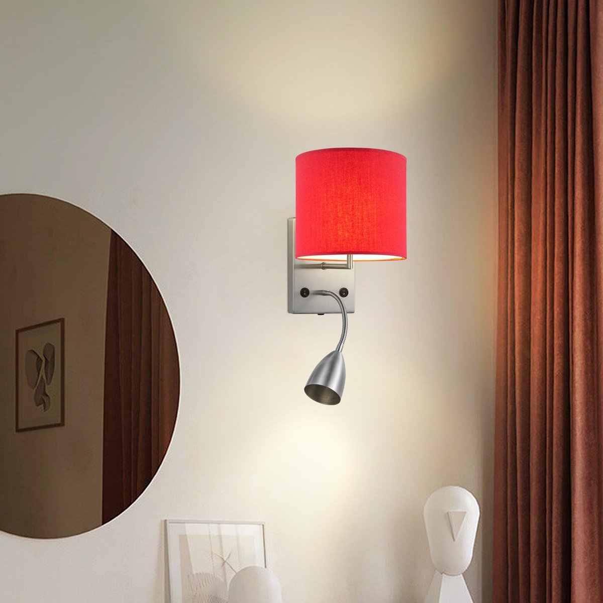 Home Sweet Home Wall Lamp - Read, LED Reading Lamp, E27, red 20cm