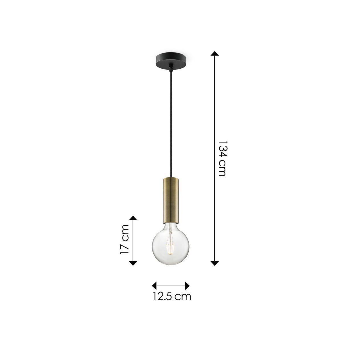 Home Sweet Home hanging lamp bronze Saga - G180 - dimmable E27 clear