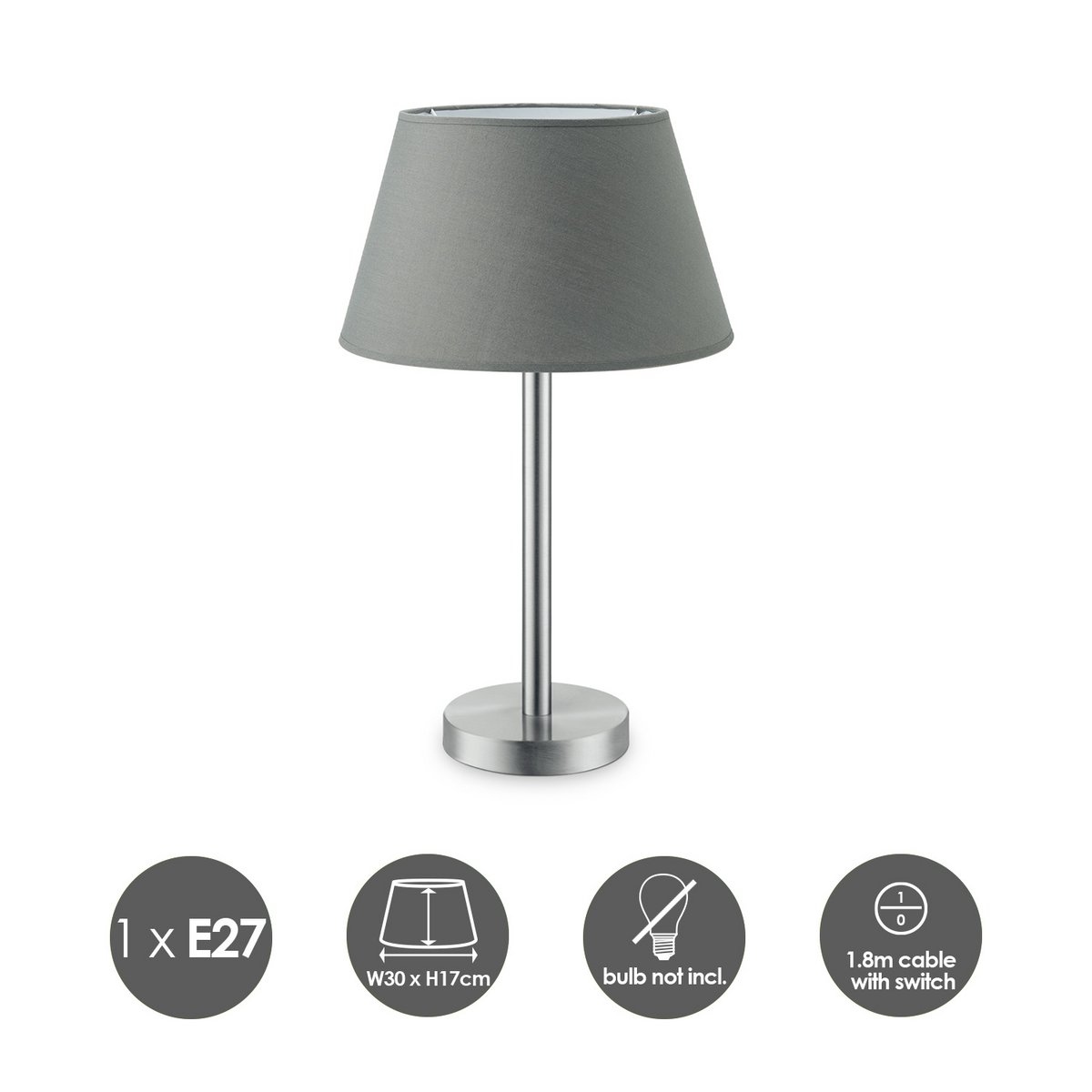 Home Sweet Home Table lamp Largo - E27 Anthracite 30cm