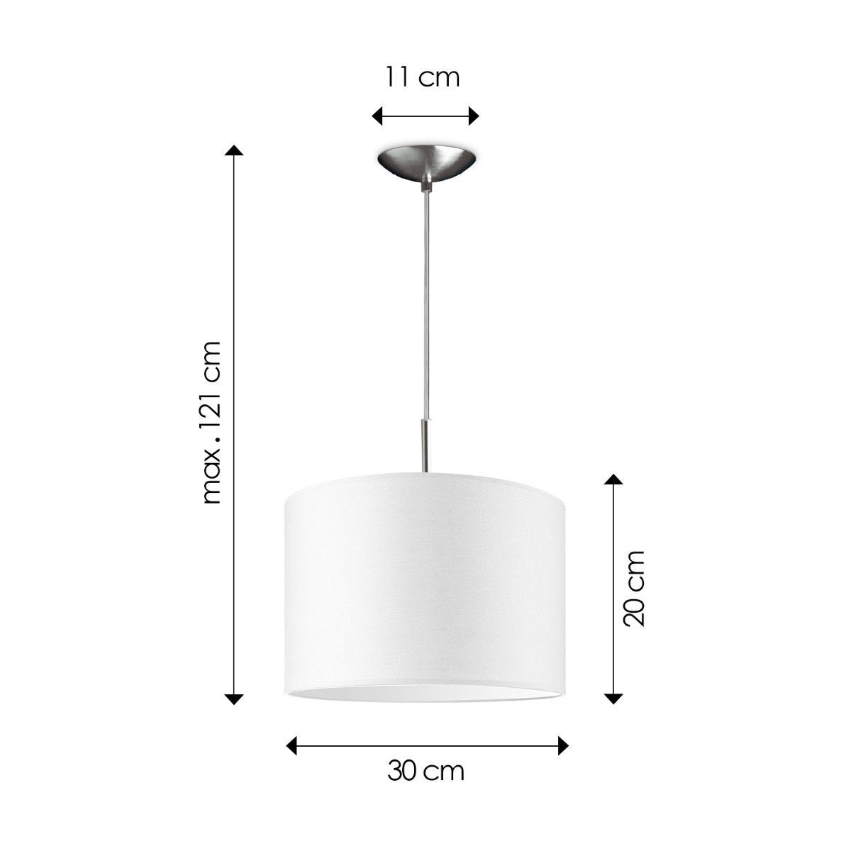 Home Sweet Home hanging lamp Tube Deluxe, E27, white, 30cm