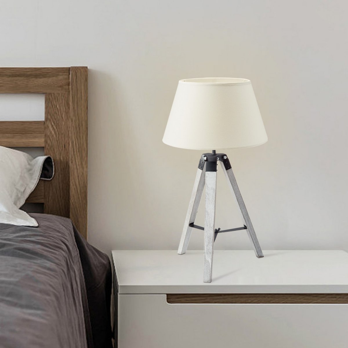 Home Sweet Home Table Lamp Largo - White Lamp Base and White Lampshade