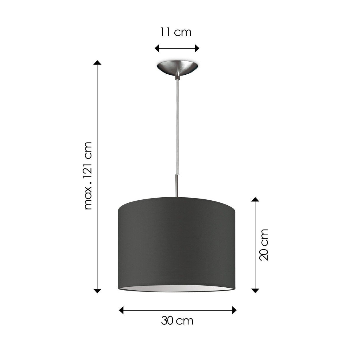 Home Sweet Home hanging lamp Tube Deluxe, E27, anthracite, 30cm