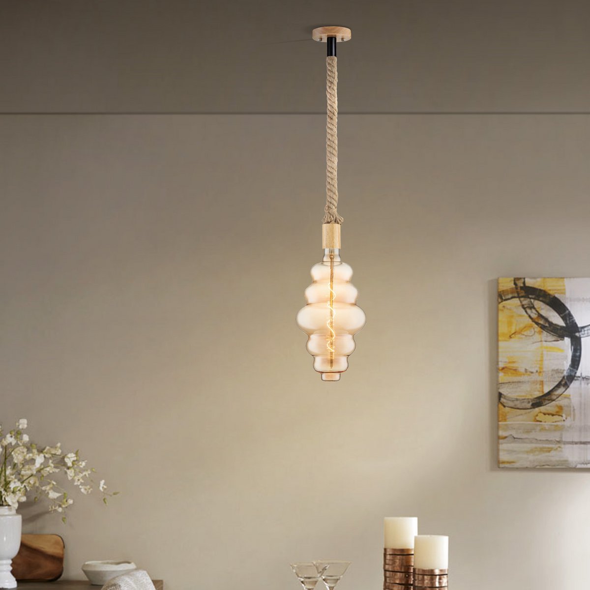 Home Sweet Home hanging lamp Leonardo Cloud - G160 dimmable E27 amber