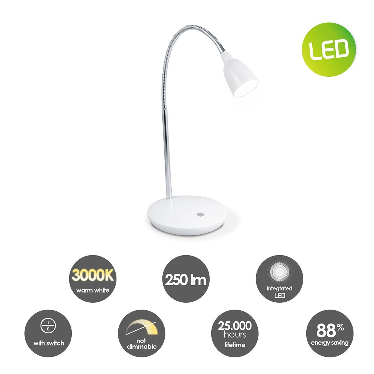 Home Sweet Home - Flexy LED Desk Lamp 3W White - Adjustable