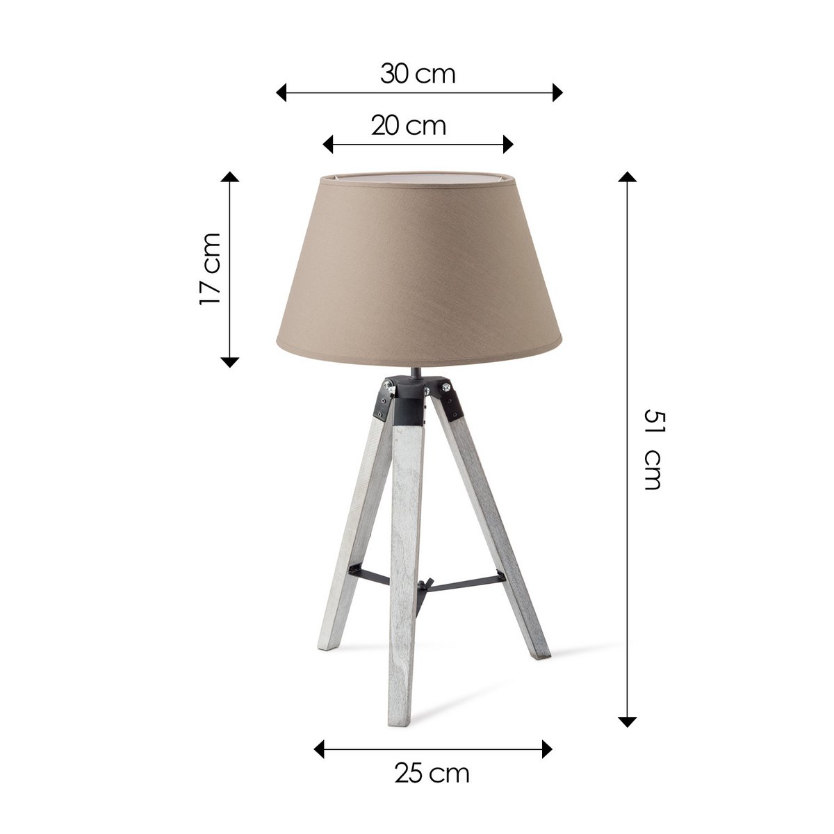 Home Sweet Home Table lamp Largo - White Lamp base and taupe