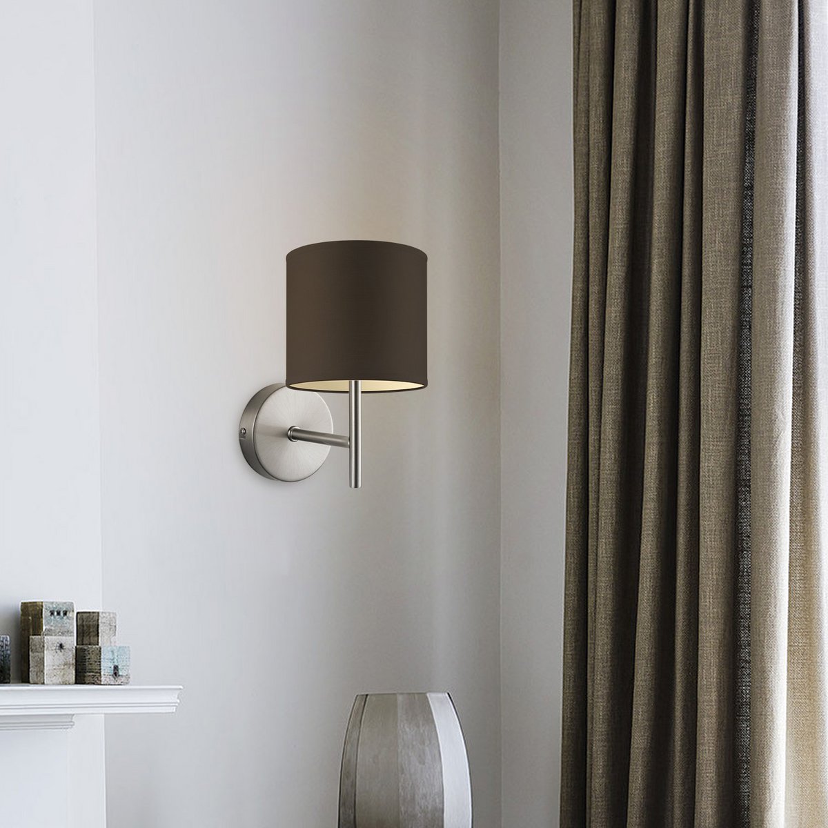 Home Sweet Home Wall Lamp - Mati E27 Lampshade chocolate 16cm