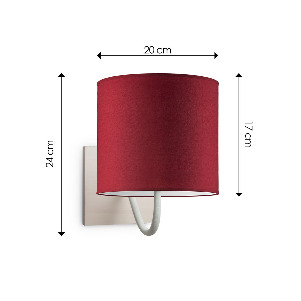 Home Sweet Home Wall Lamp - Beach including Lampshade E27 red 20x17cm