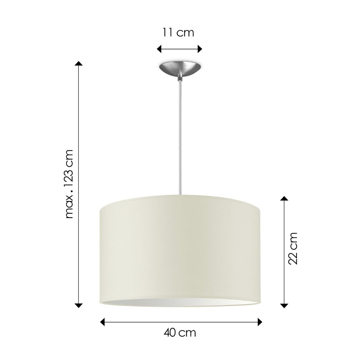 Home Sweet Home hanging lamp Bling with lampshade, E27, warm white, 40cm