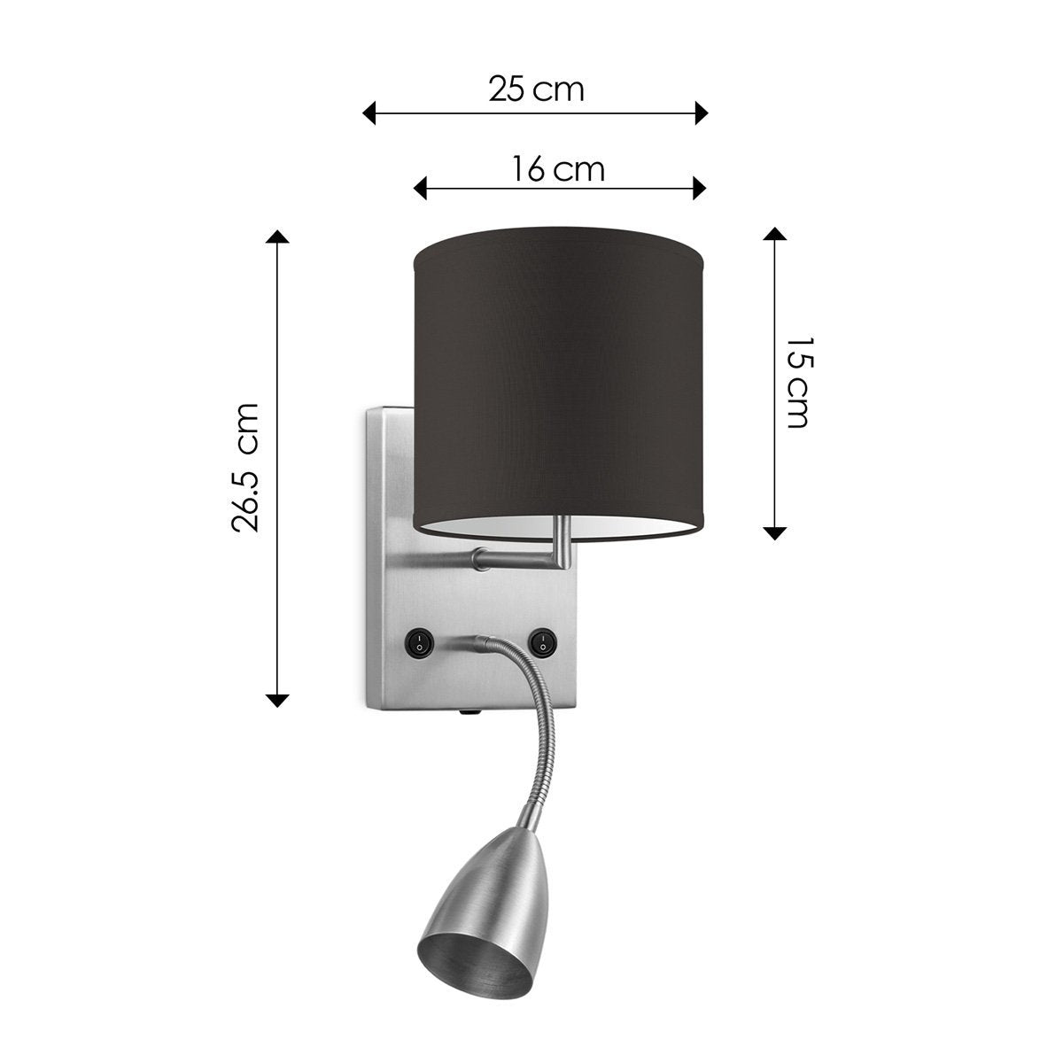 Home Sweet Home Wall Lamp - Read, LED Reading Lamp, E27, chocolate 16cm