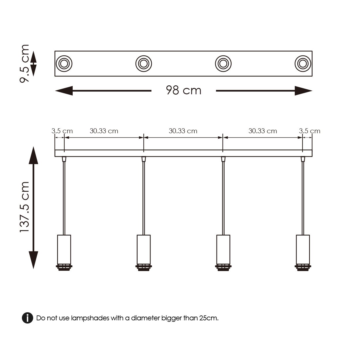 Home Sweet Home lighting pendant Pendel Xxl 98/9.5/137.5cm - Black