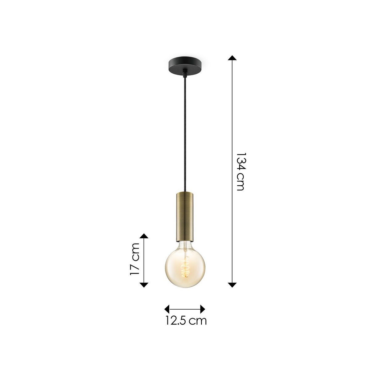 Home Sweet Home hanging lamp bronze Saga Spiral - G260 - dimmable E27 amber