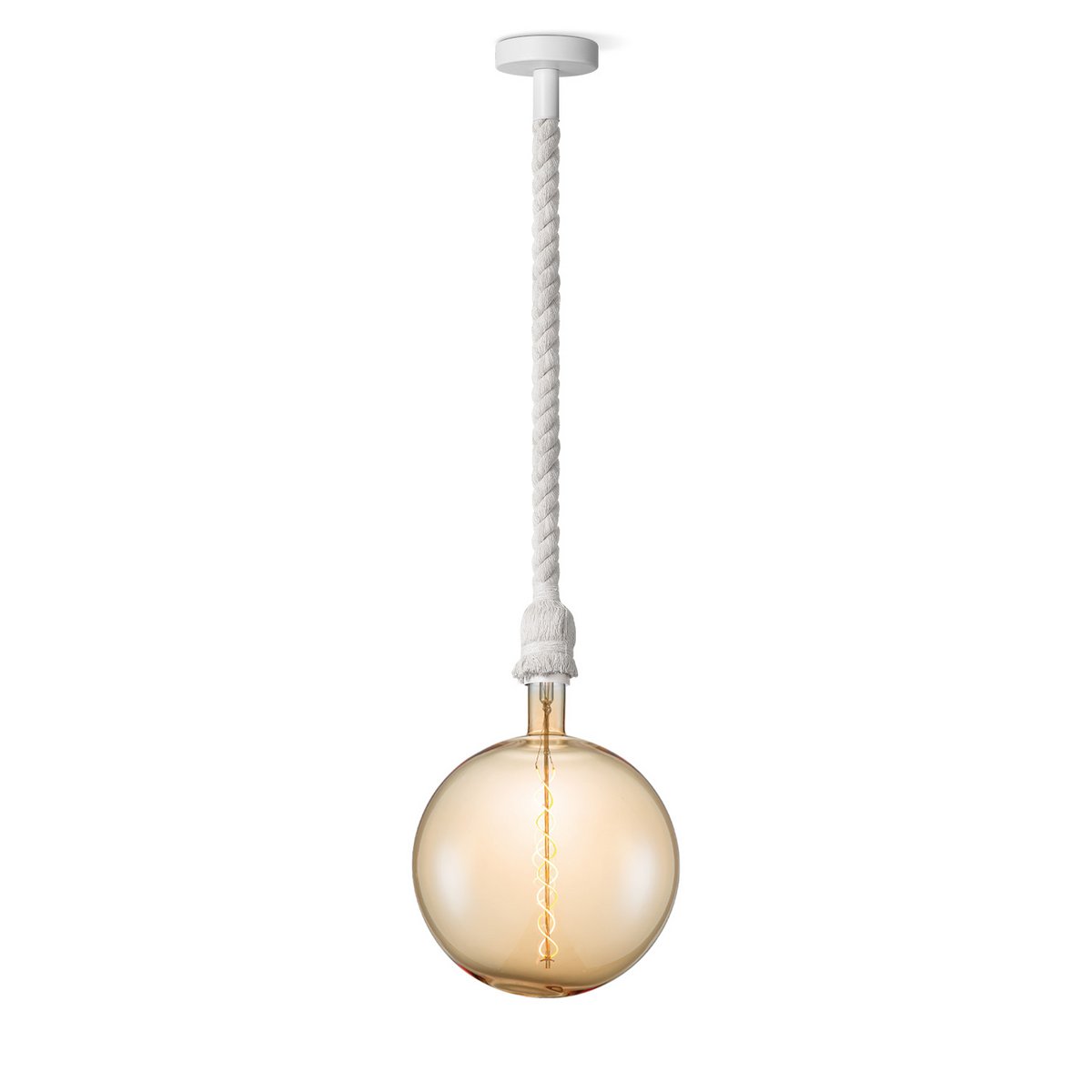 Home Sweet Home hanging lamp white Leonardo Globe - - dimmable E27 amber