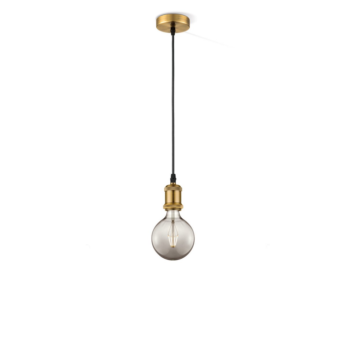 Home Sweet Home hanging lamp bronze vintage - G95 - dimmable E27 smoke