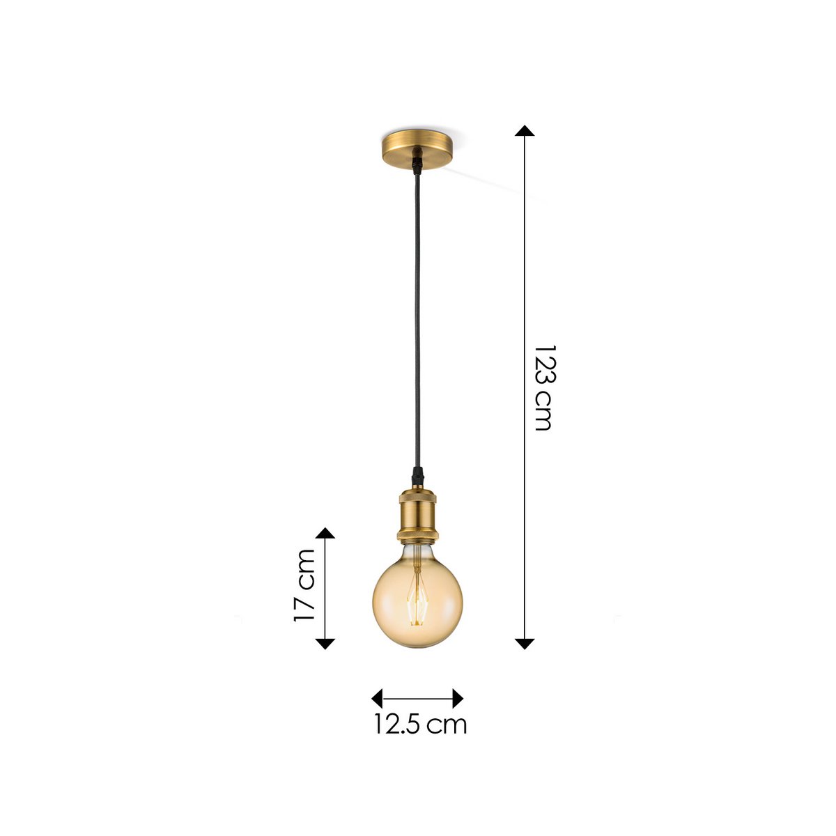 Home Sweet Home hanging lamp bronze vintage - G180 - dimmable E27 amber