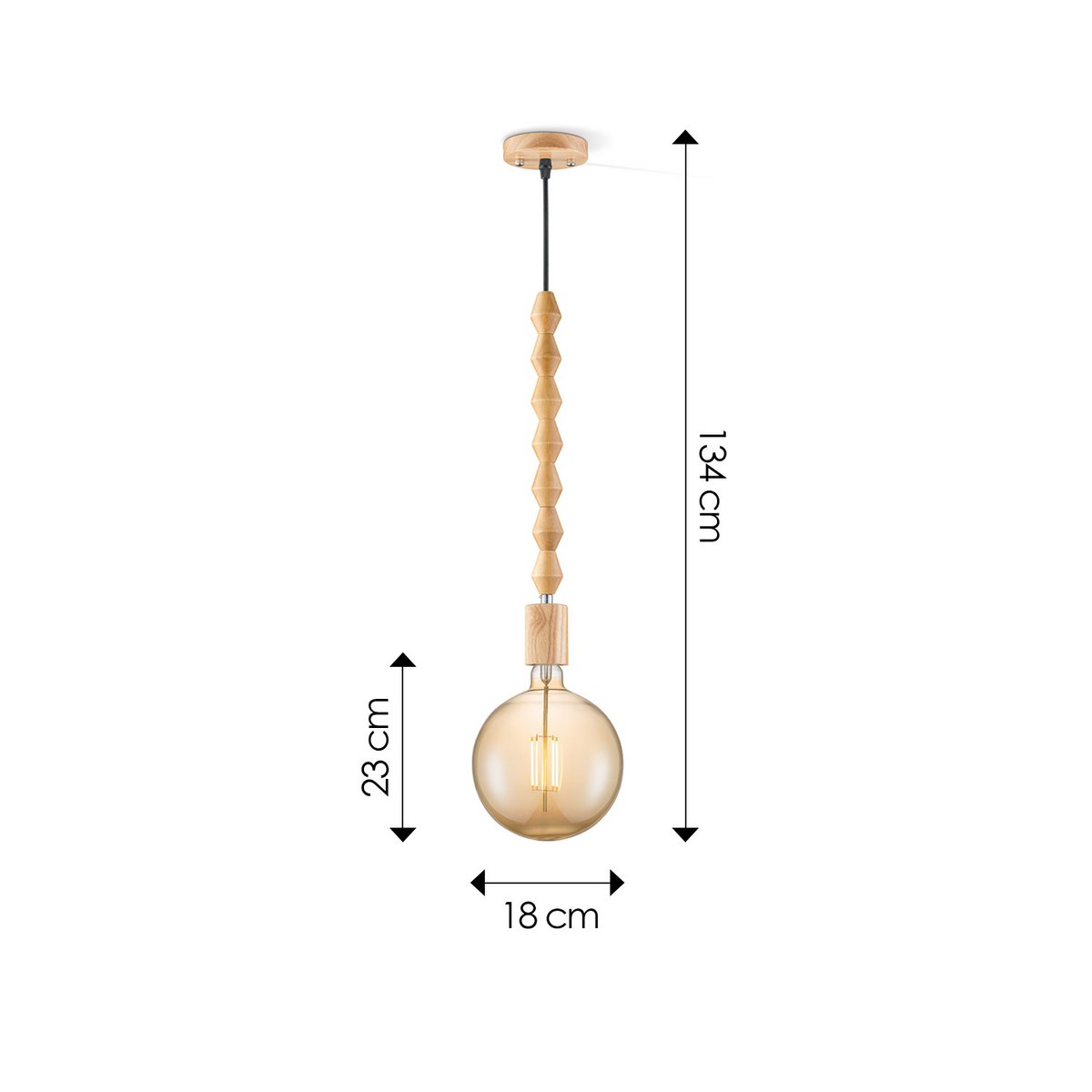 Home Sweet Home hanging lamp Dana Globe - LED G180 - dimmable E27 amber