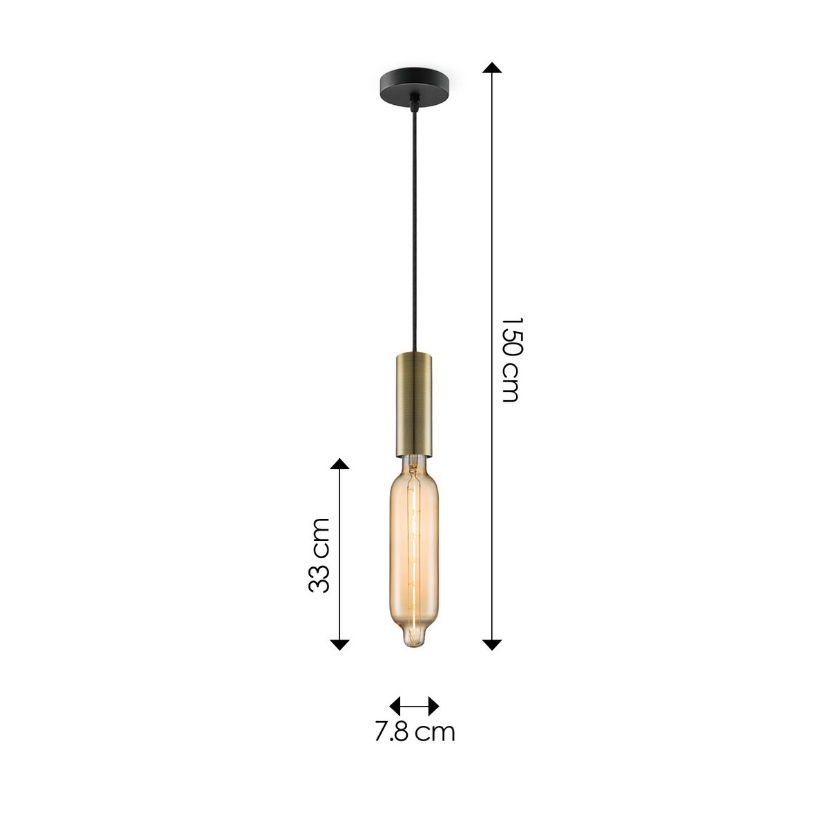 Home Sweet Home hanging lamp bronze Saga Tube - G125 - dimmable E27 amber