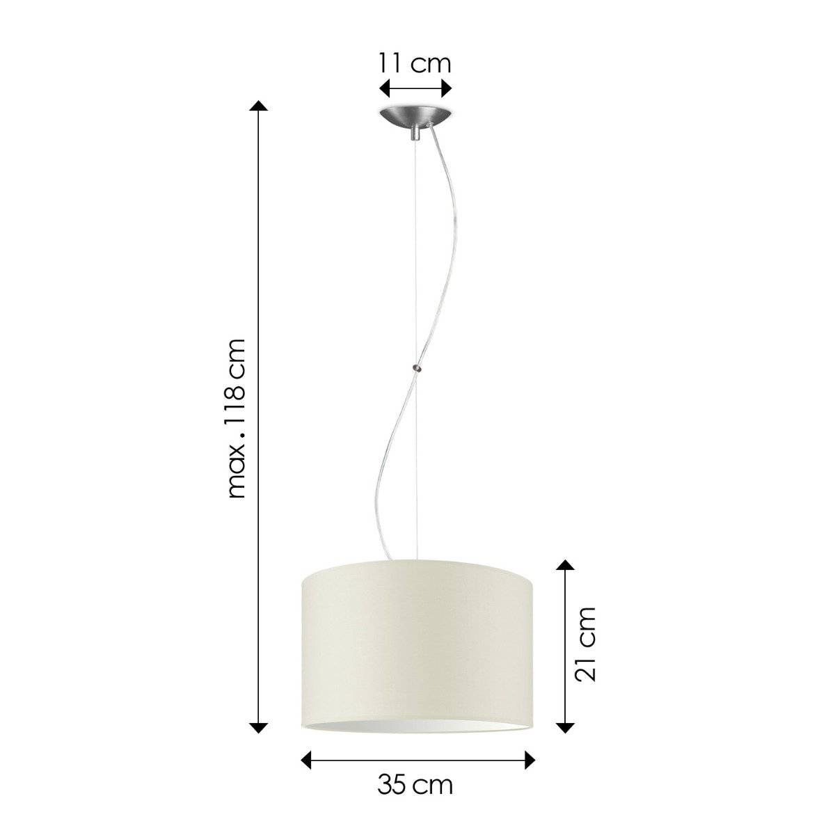 Home Sweet Home hanging lamp Deluxe with lampshade, E27, warm white, 35cm