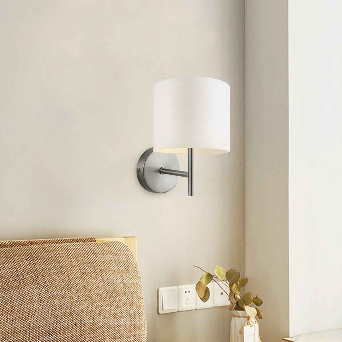 Home Sweet Home Wall Lamp - Mati including Lampshade E27 white 20x17cm