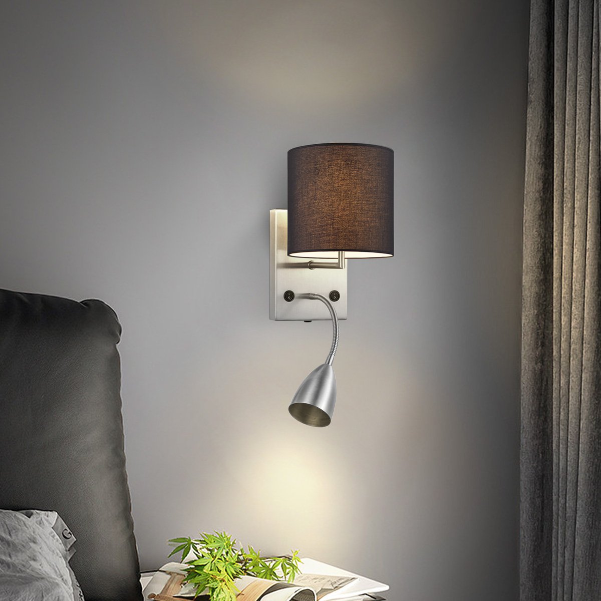 Home Sweet Home Wall Lamp - Read, LED Reading Lamp, E27, black 16cm