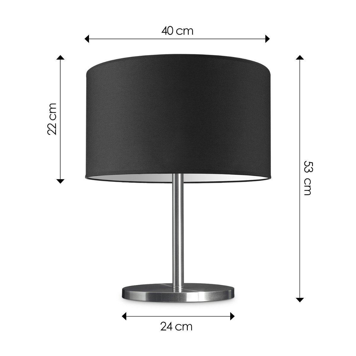 Home Sweet Home Table lamp Bling - Mauro, E27, black, 40x40x35.6cm