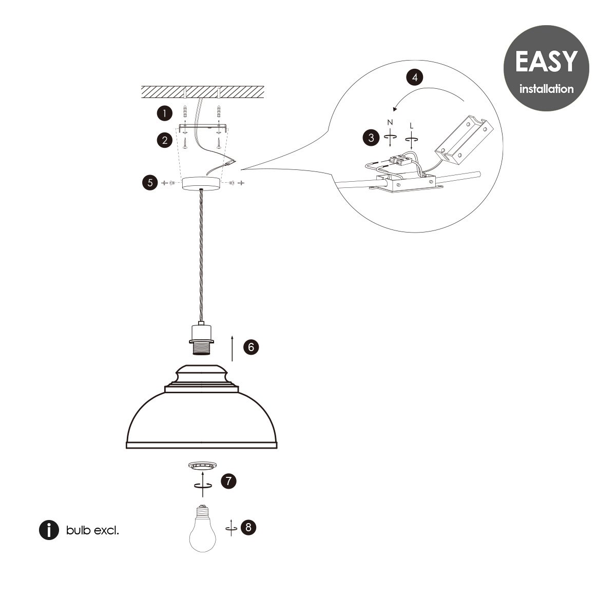 Home Sweet Home Hanglamp Takis - E27, Wit, 29x100cm