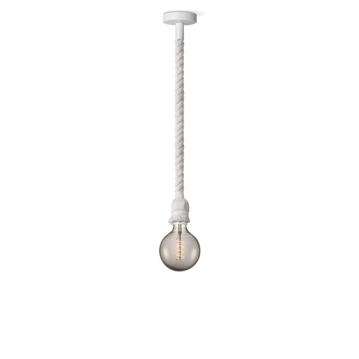 Home Sweet Home hanglamp wit Leonardo Spiraal G125 - dimbaar E27 rook