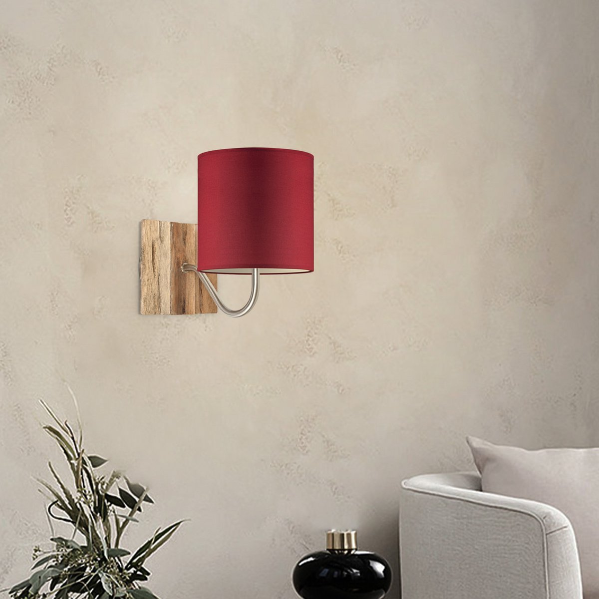 Home Sweet Home Wall Lamp - Drift including Lampshade E27 red 16x15cm