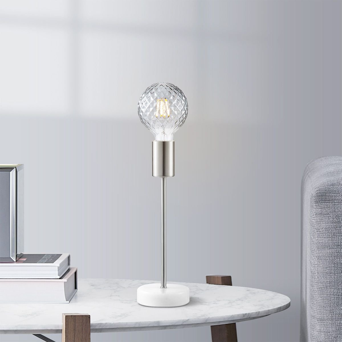 Home Sweet Home table lamp Cava Marble - Brushed steel - bedside lamp