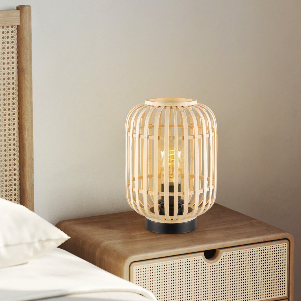 Home Sweet Home Bohemian Table Lamp Bamboo shade 21.5 x 21.5 x 30 cm