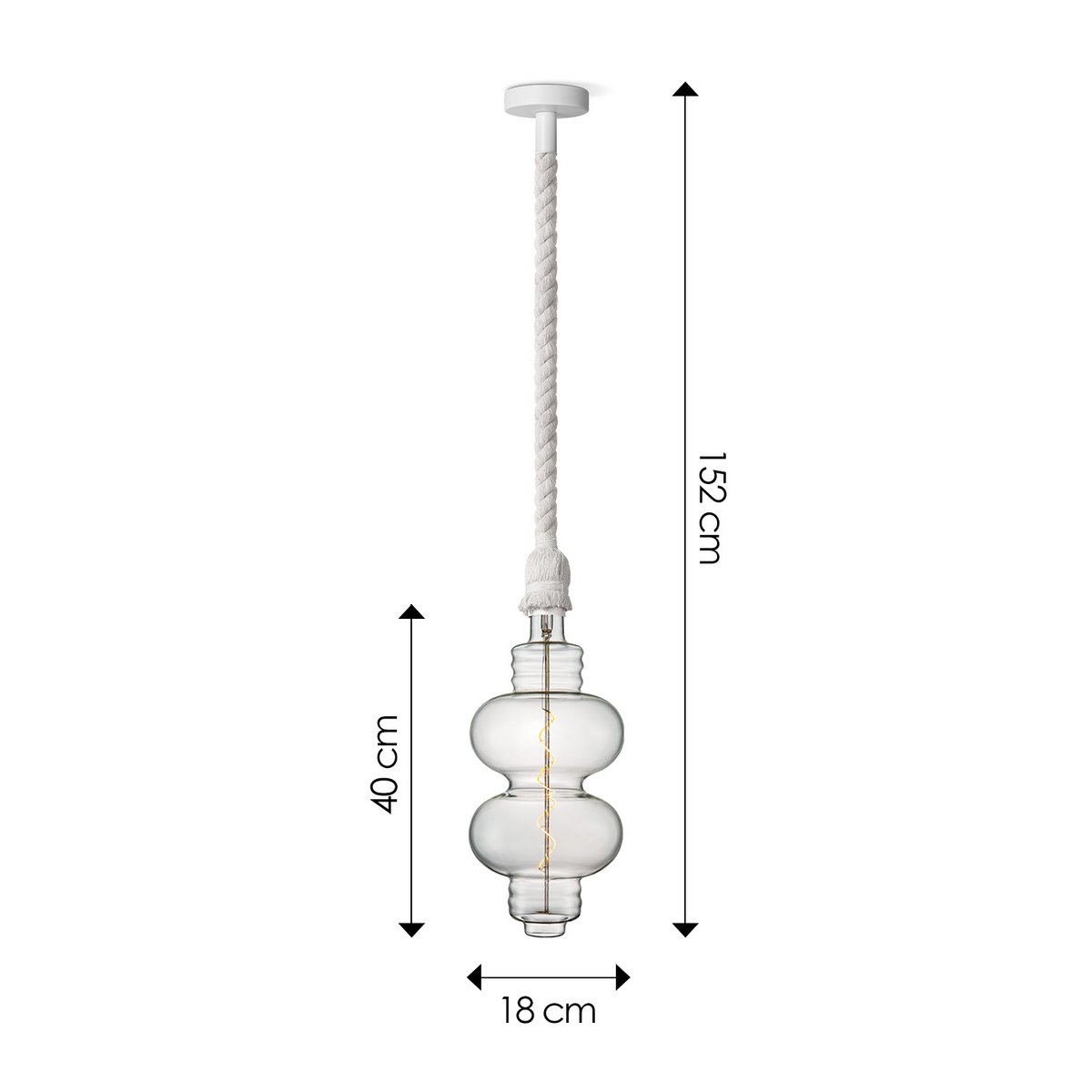 Home Sweet Home hanging lamp white Leonardo Diabolo - dimmable E27 clear