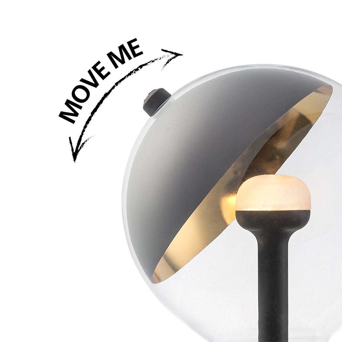 Home Sweet Home dimmable LED lamp Sphere black-gold G120 E27 5W 400Lm