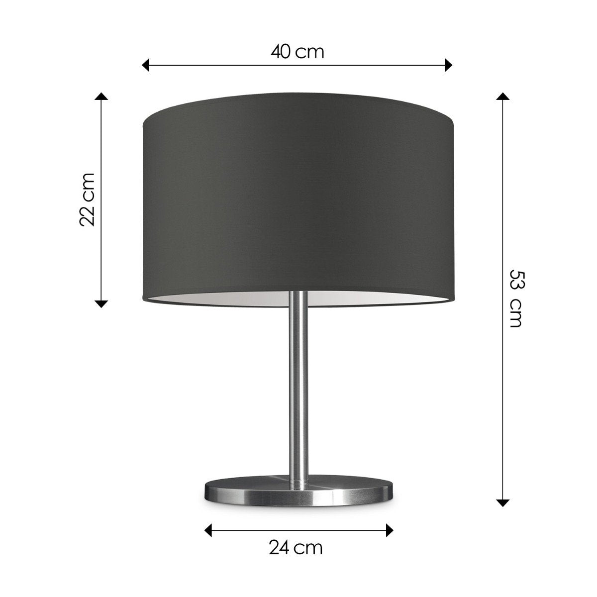 Home Sweet Home Table lamp Bling - Mauro, E27, anthracite, 40x40x35.6cm