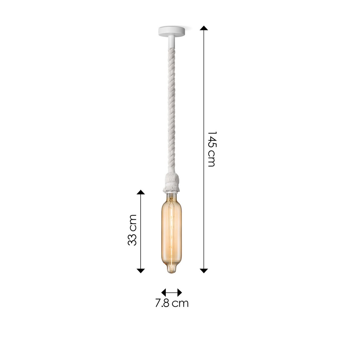 Home Sweet Home hanglamp wit Leonardo Tube - G125 - dimbaar E27 amber