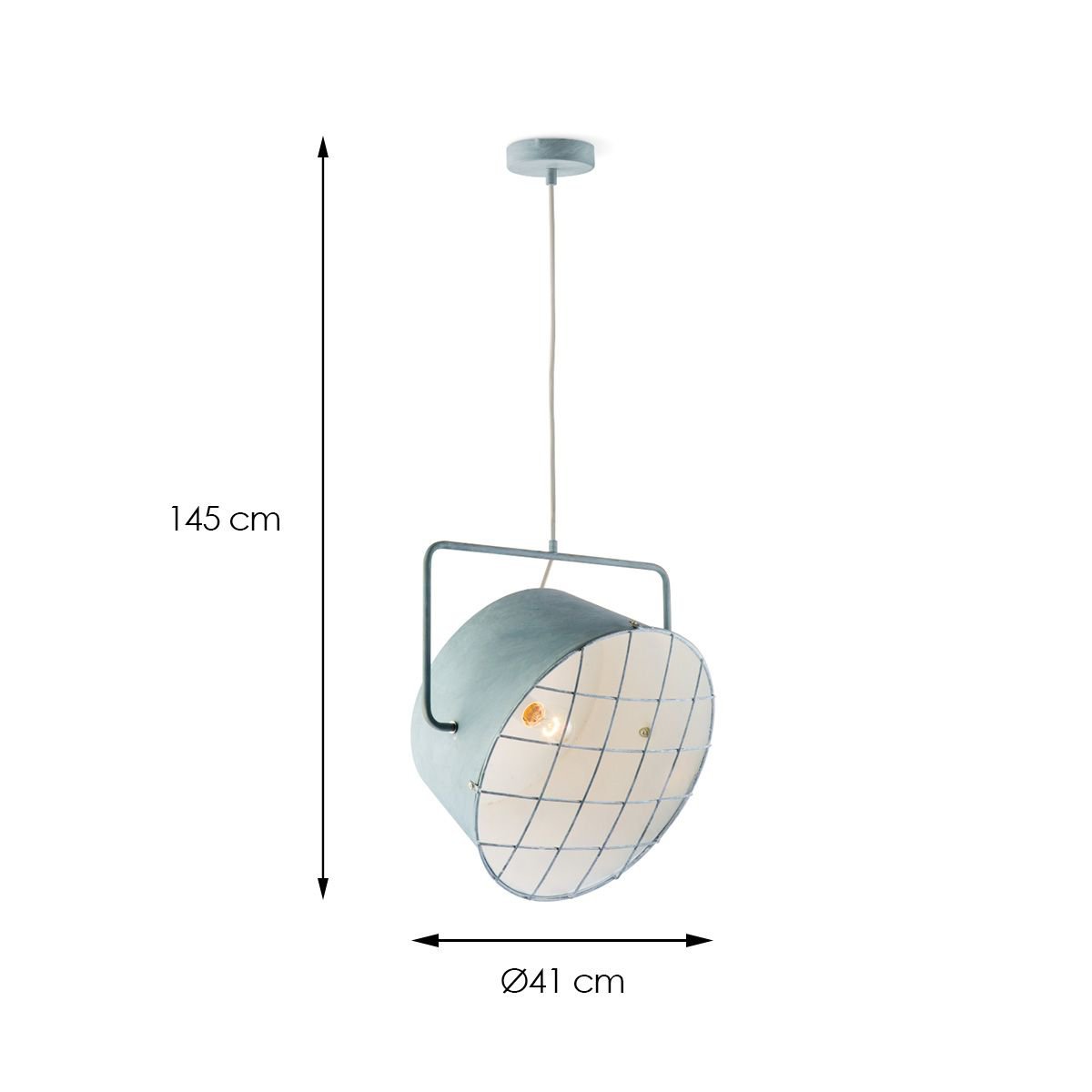 Home Sweet Home Hanging lamp Clemento - Concrete - 41x41x145cm