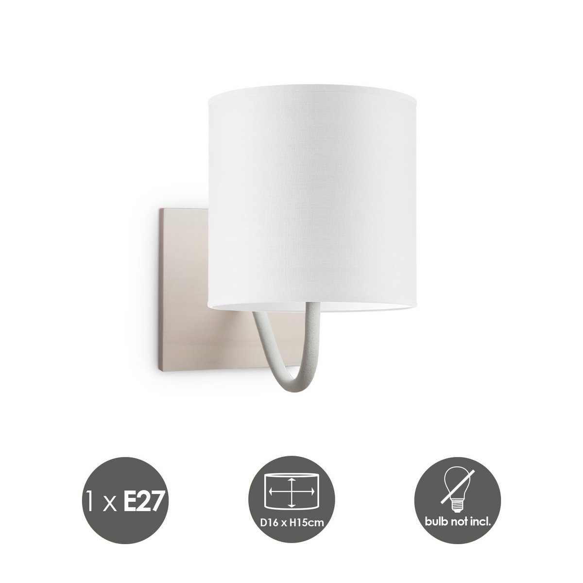 Home Sweet Home Wall Lamp - Beach including Lampshade E27 white 16x15cm