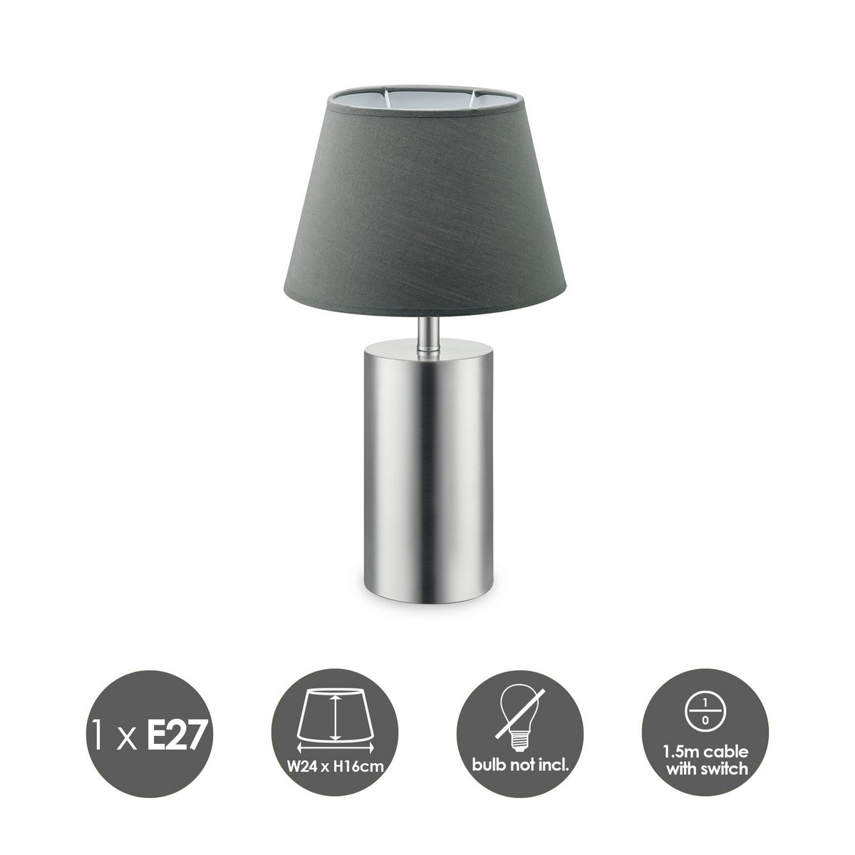 Home Sweet Home Table Lamp Largo - Cannes Matt Nickel Lamp Base Lampshade