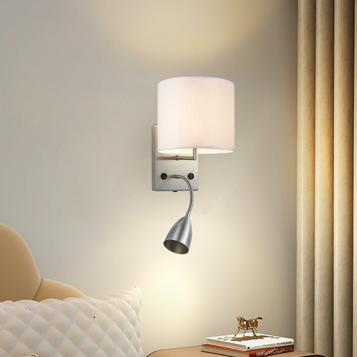 Home Sweet Home Wandlamp - Read, LED Leeslamp, E27, wit 20cm