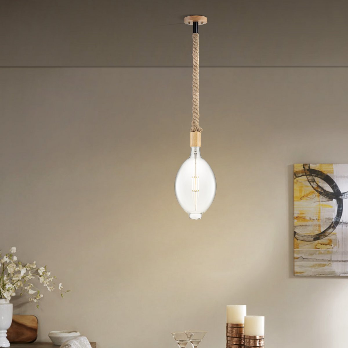 Home Sweet Home hanging lamp Leonardo Oval - G180 - dimmable E27 clear