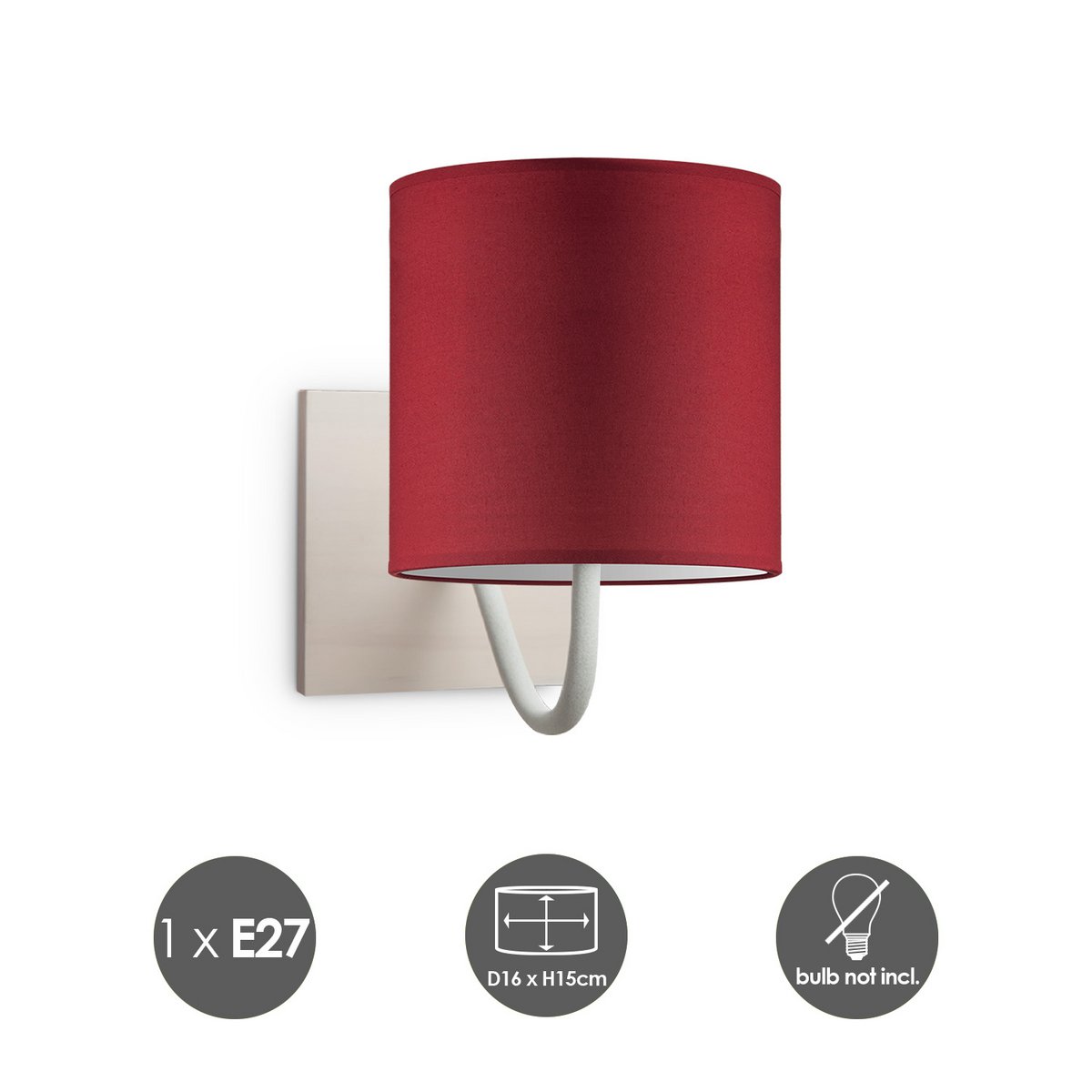 Home Sweet Home Wall Lamp - Beach including Lampshade E27 red 16x15cm