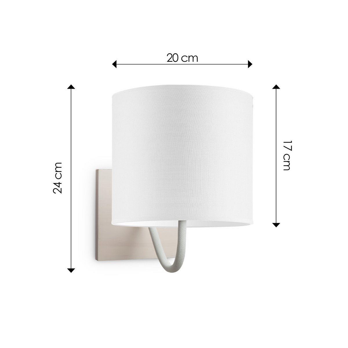 Home Sweet Home Wall Lamp - Beach including Lampshade E27 white 20x17cm