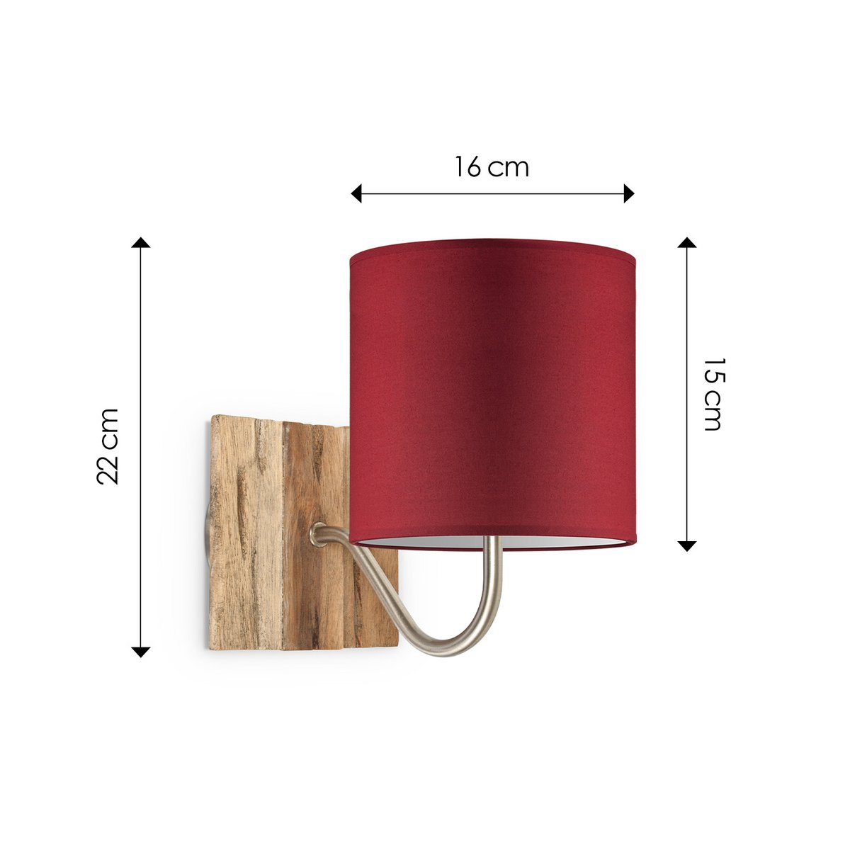 Home Sweet Home Wall Lamp - Drift including Lampshade E27 red 16x15cm