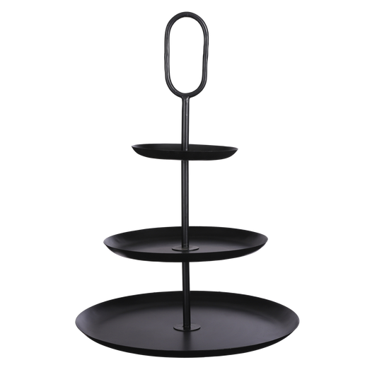 Rama Etagère 3-Tier - H55 x Ø38 cm - Metal - Black