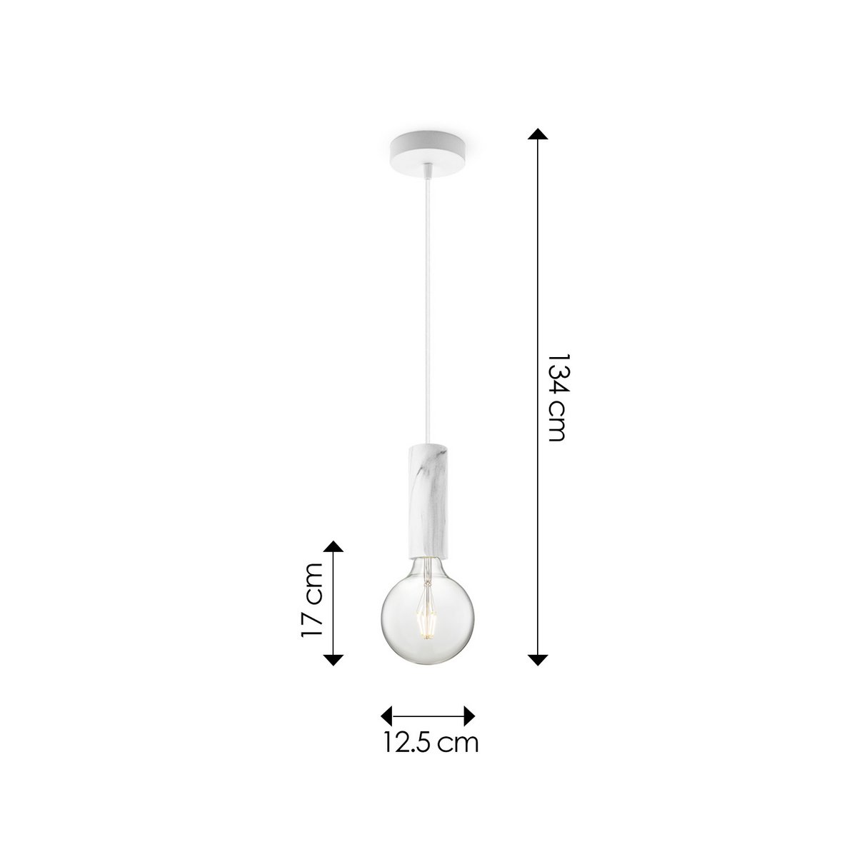 Home Sweet Home hanging lamp Marble Saga - G180 - dimmable E27 clear